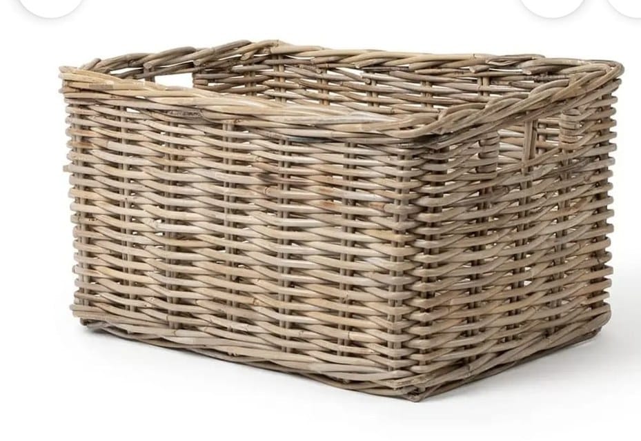 Rattan Basket, Kubu Grey