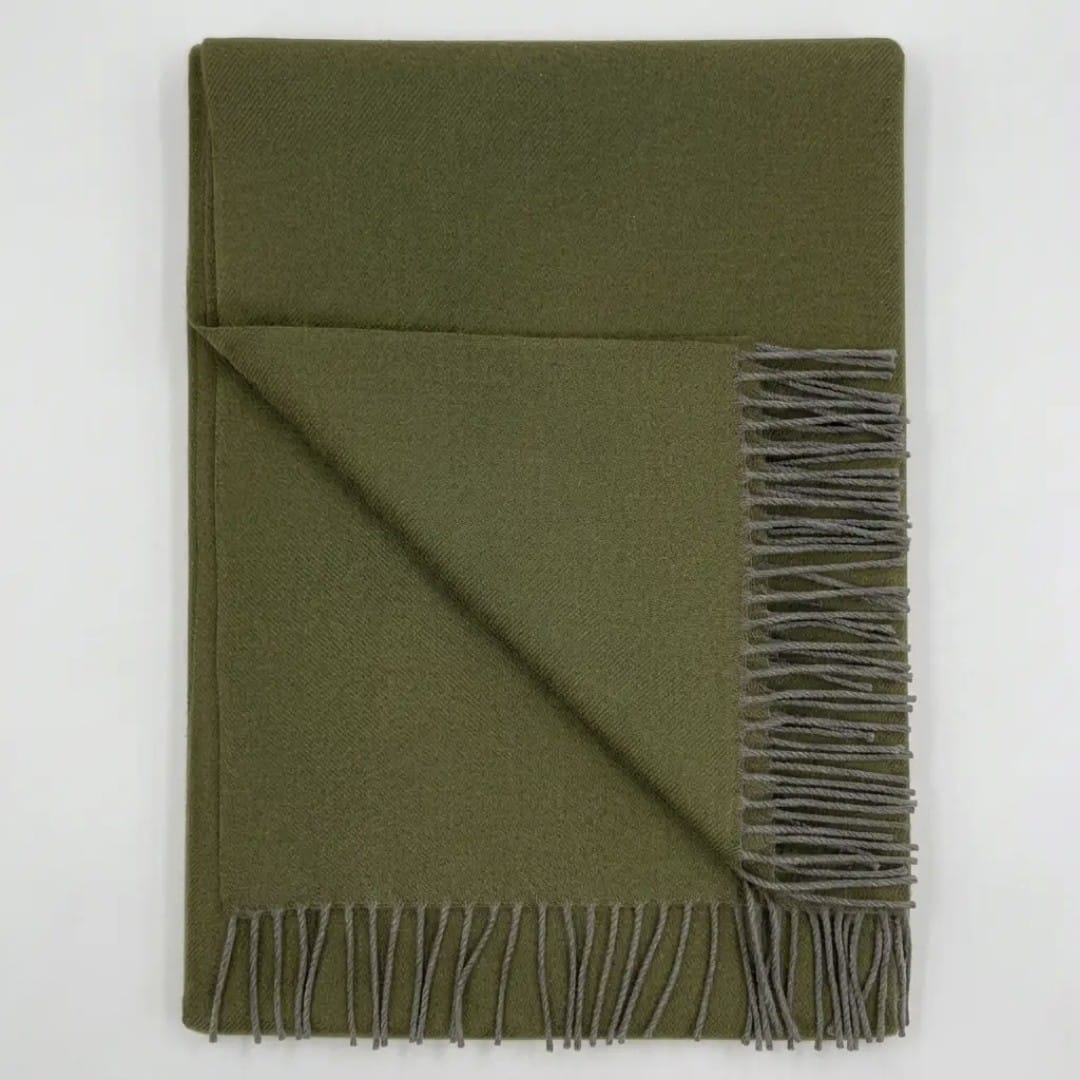 Baby Alpaca Throw, Olive