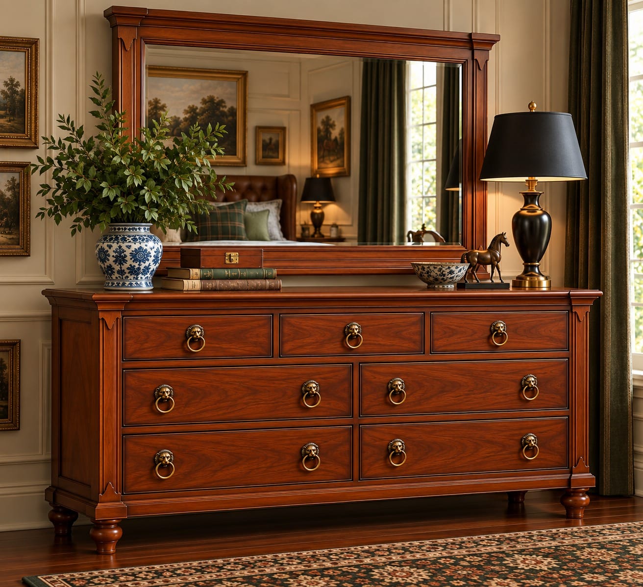 Applewood Dresser with Mirror