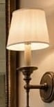 Brass Sconce Pair with Linen Shades