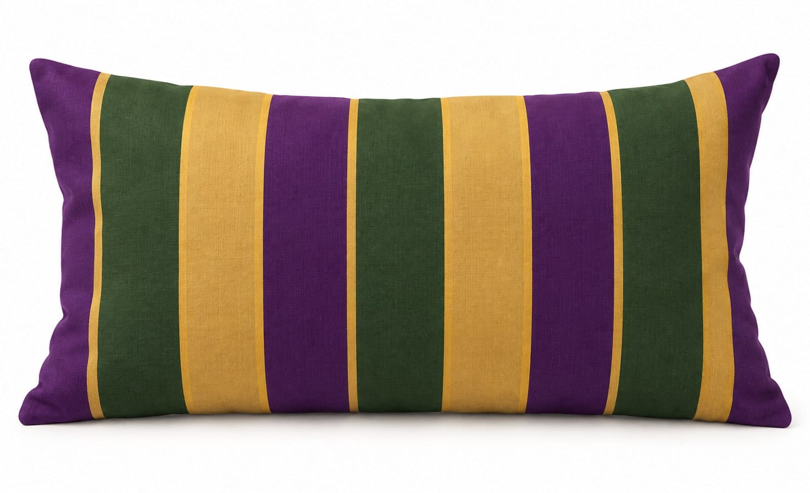 Jousting Stripe Lumbar Pillow, Purple & Green