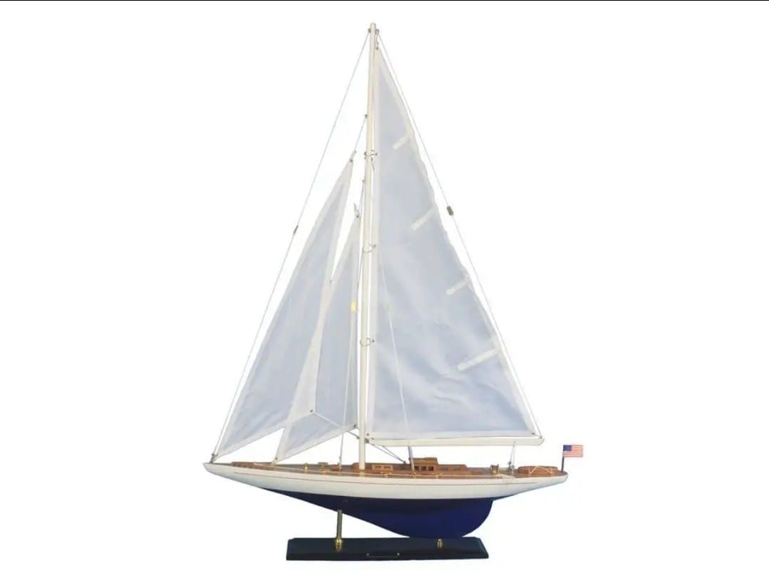 Wooden Model Sailboat, 27 Inches