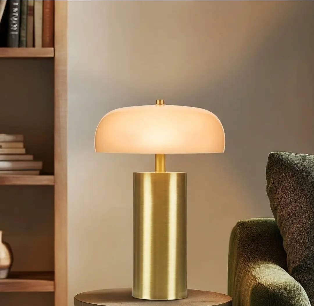 Dome Glass Table Lamp, Gold — additional view
