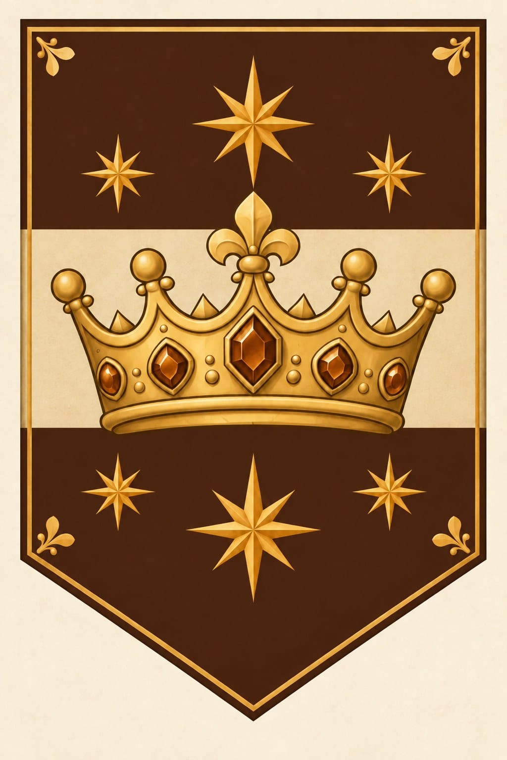 Young Knight's Crown Pennant, Gold & Brown