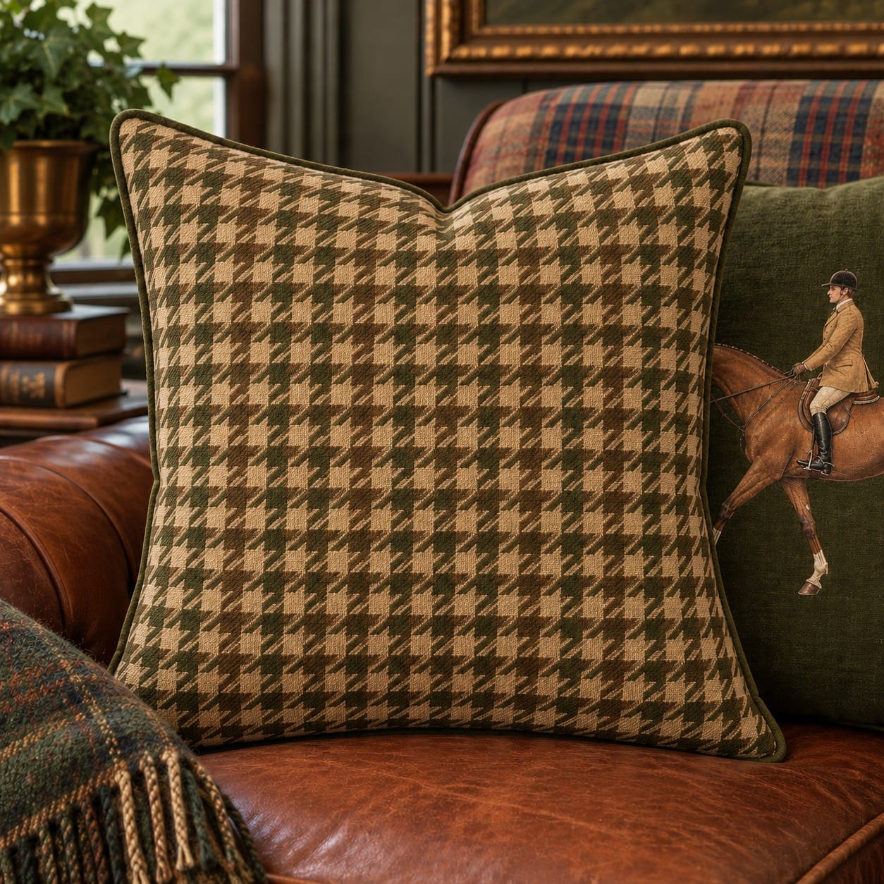 Gentleman Houndstooth Pillow