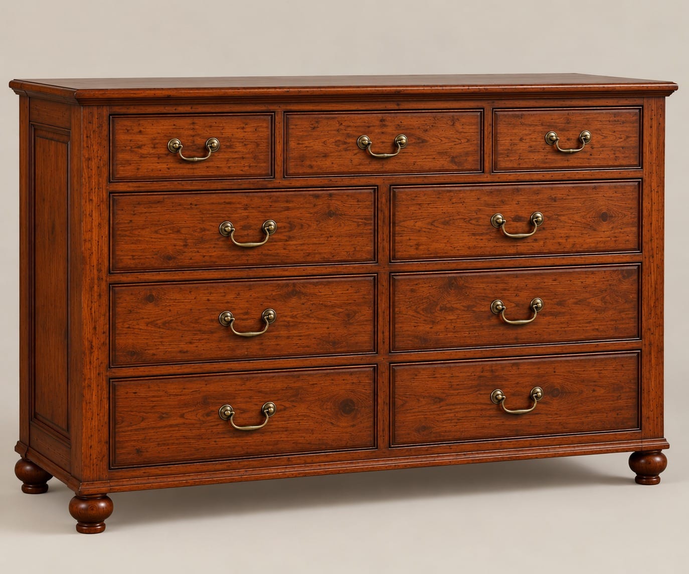 Chestnut Nine-Drawer Dresser