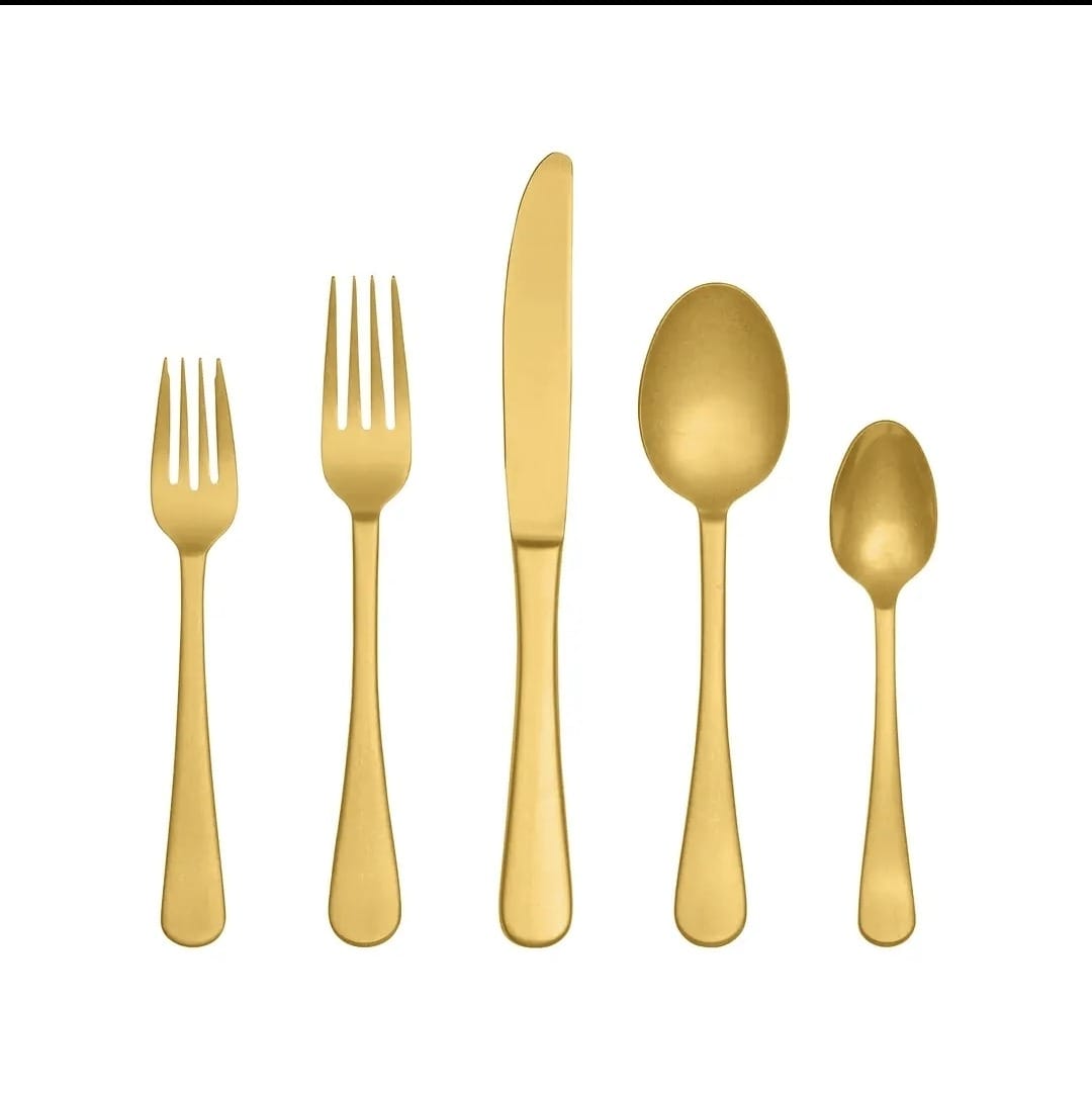 Country Matte Gold Flatware, 42-Piece Set