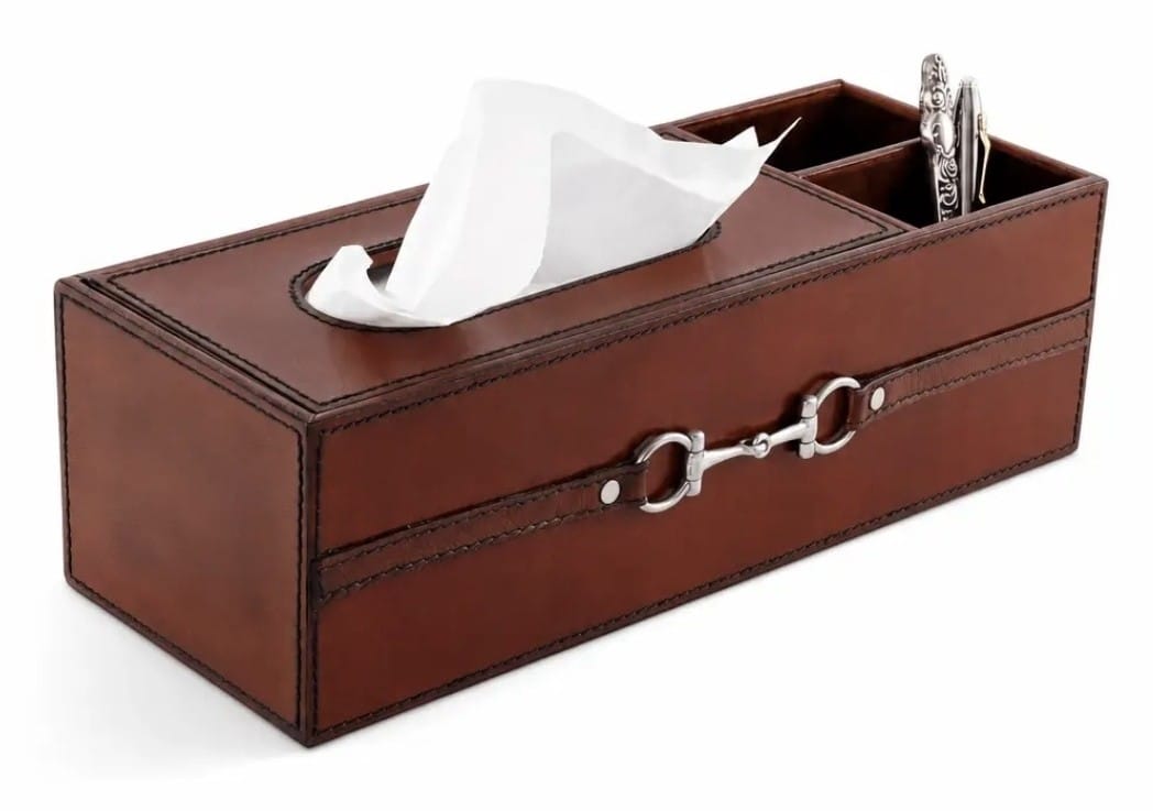 Leather Bit Tissue Box