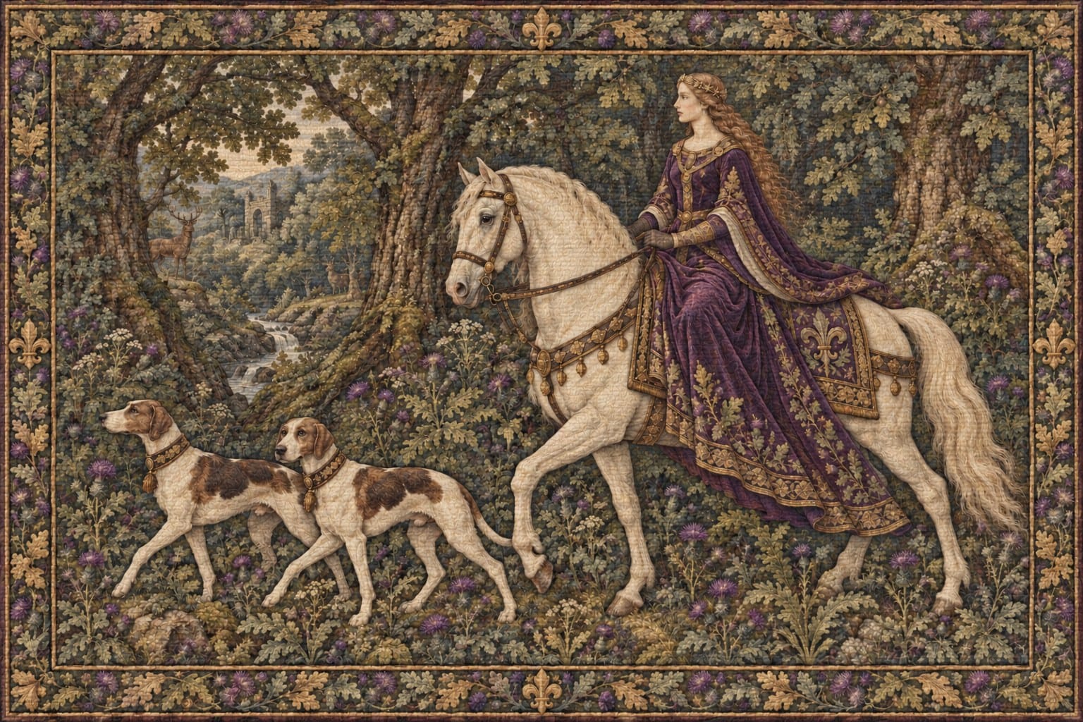 Lady, Horse & Hounds