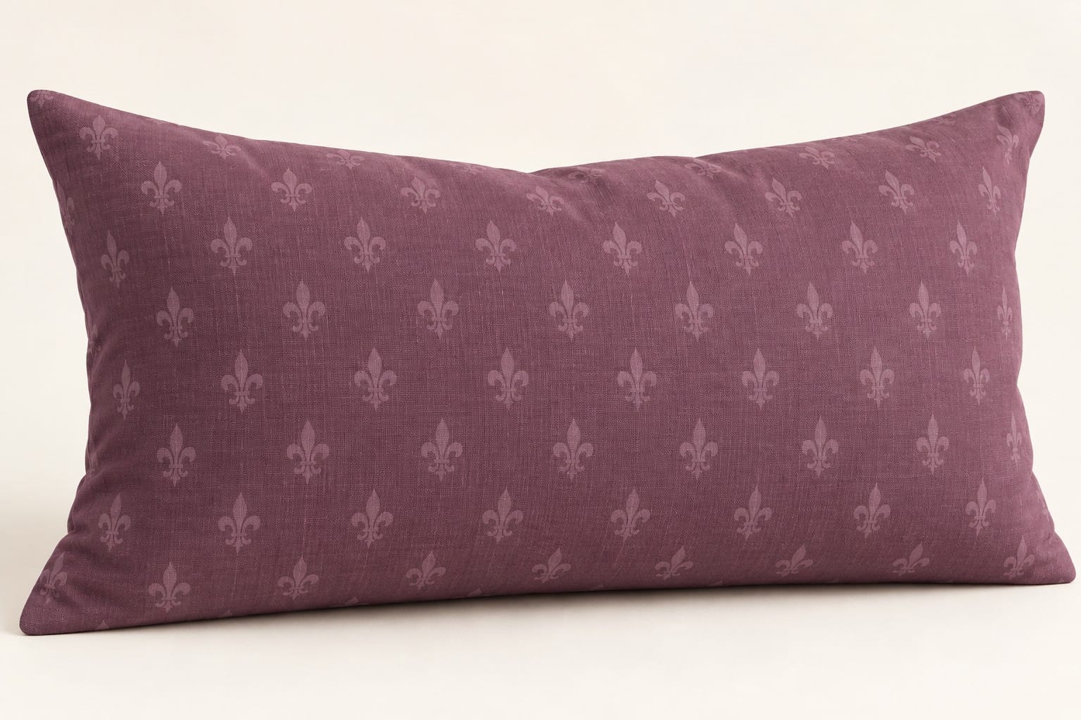 Plum Fleur-de-Lis Lumbar Pillow