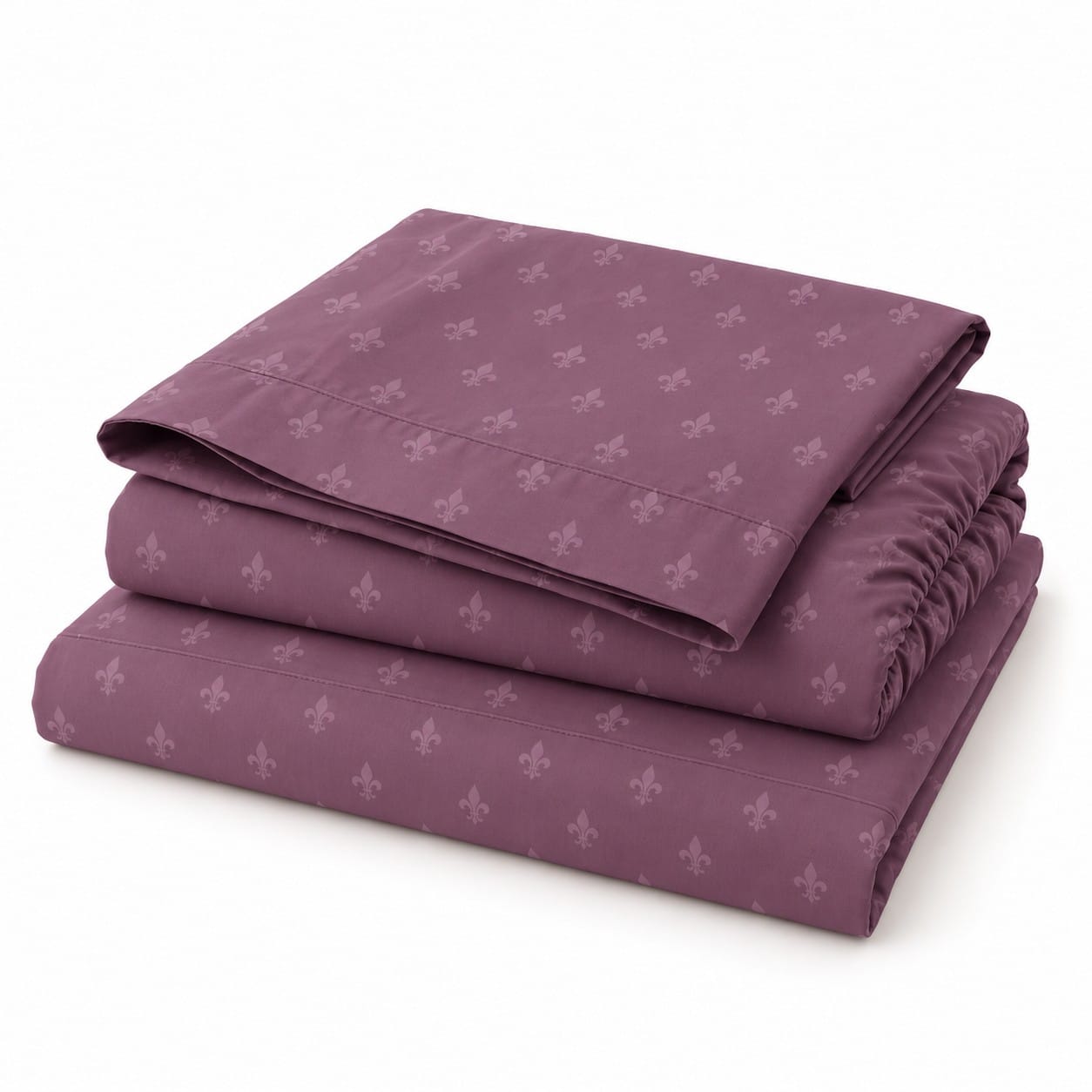 Plum Fleur-de-Lis Sheet Set