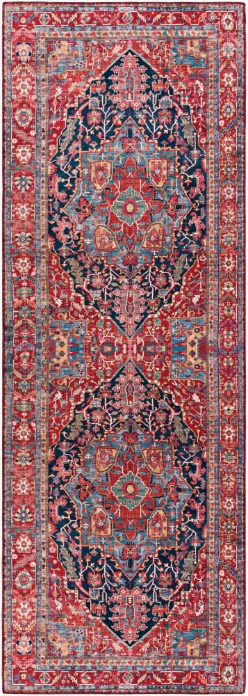 Surya Iris Rug, Red & Navy, 9' × 12' — additional view