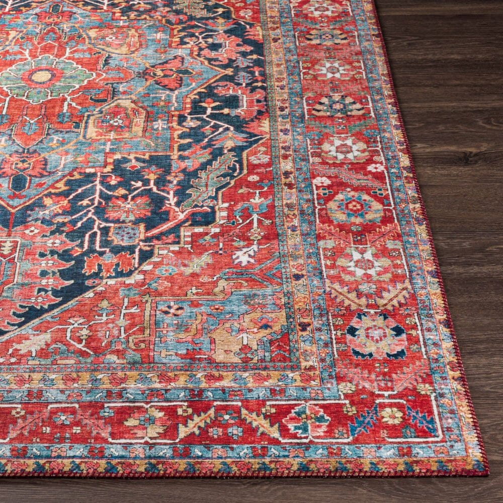 Surya Iris Rug, Red & Navy, 9' × 12' — additional view