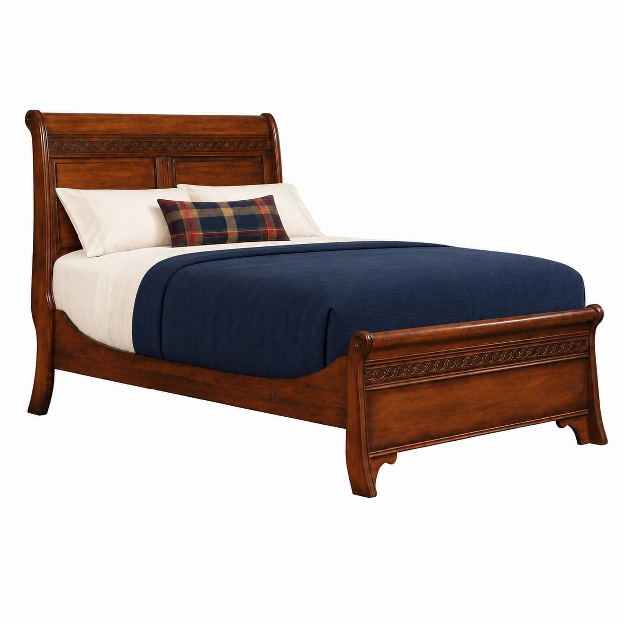 The Willowthorne Sleigh Bed with Low Footboard