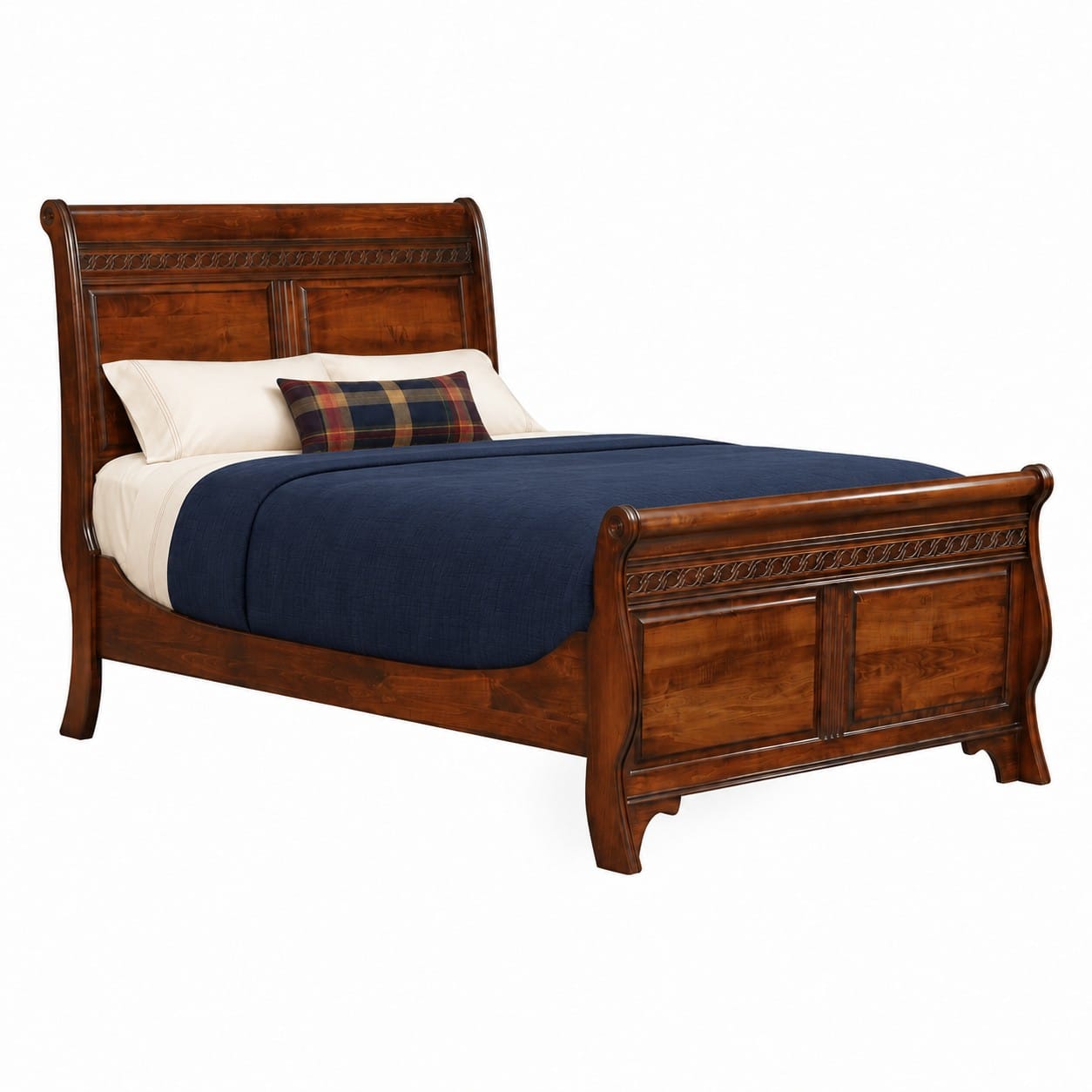 The Willowthorne Sleigh Bed with Tall Footboard