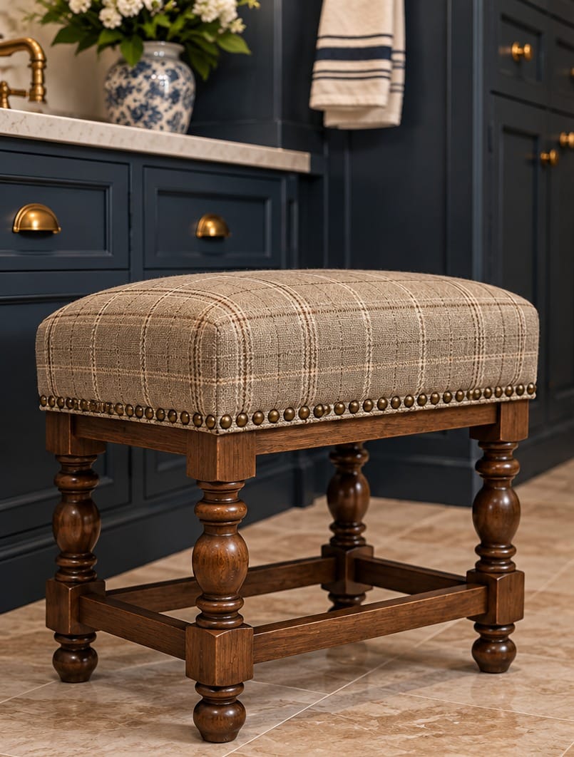 The Willowthorne Dressing Stool — Merino