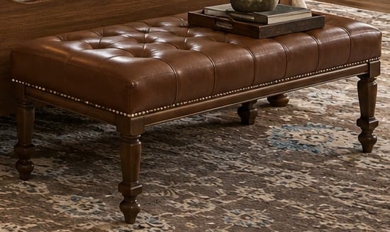 Yorkshire Tufted Leather Bench